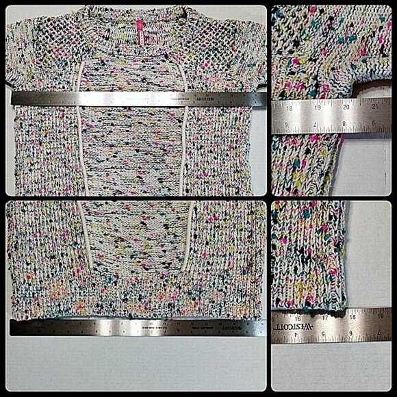 S Plenty by Tracy Reese Kittiwake Rainbow Confetti Slub Anthropologie 3/4 Sleeve - Picture 7 of 10